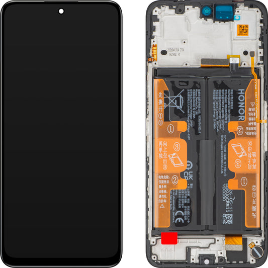 Touchscreen-display Honor 400 Smart 5G, med ram och batteri, svart, Service Pack 0235AQSV