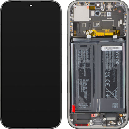 Touchscreen-display Honor 600, med ram och batteri, svart, Service Pack 0235ATSM