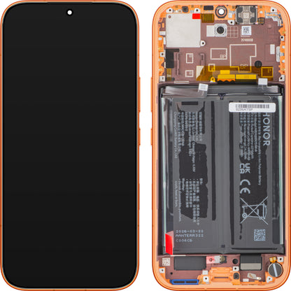 Touchscreen-display Honor 600, med ram och batteri, orange, Service Pack 0235ATSP