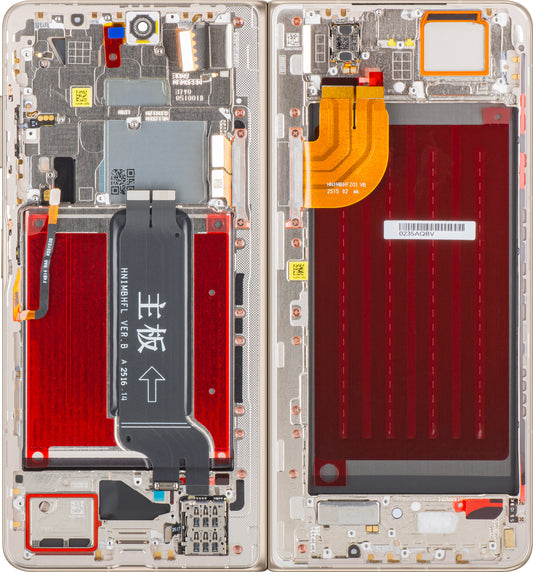 Display med Touchscreen Honor Magic V5, med Ram, Sub Inner, Vit (Ivory White), Service Pack 0235AQBV