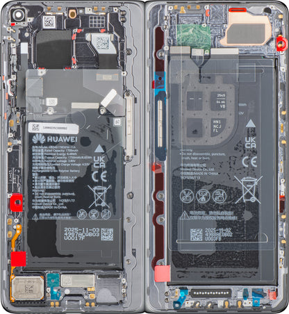 Display med Touchscreen Huawei Mate X7, med Ram och Batteri, Grå, Service Pack 02357JRM