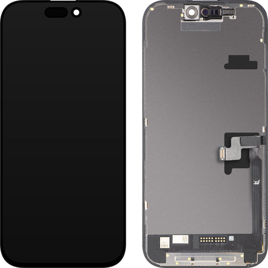 JK Touchscreen-display för Apple iPhone 16 Pro, med ram, LCD In-Cell IC flyttbar version, svart