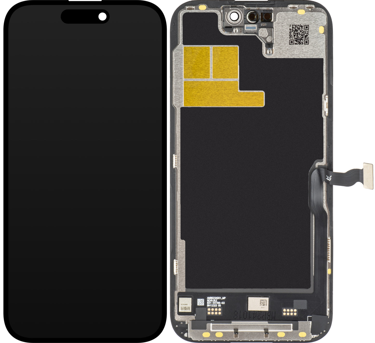 JK Touchscreen-display för Apple iPhone 14 Pro, med ram, LCD In-Cell IC flyttbar version, svart