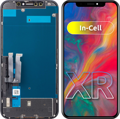 Pekskärmsdisplay JK för Apple iPhone XR, med ram, In-Cell LCD-version, svart