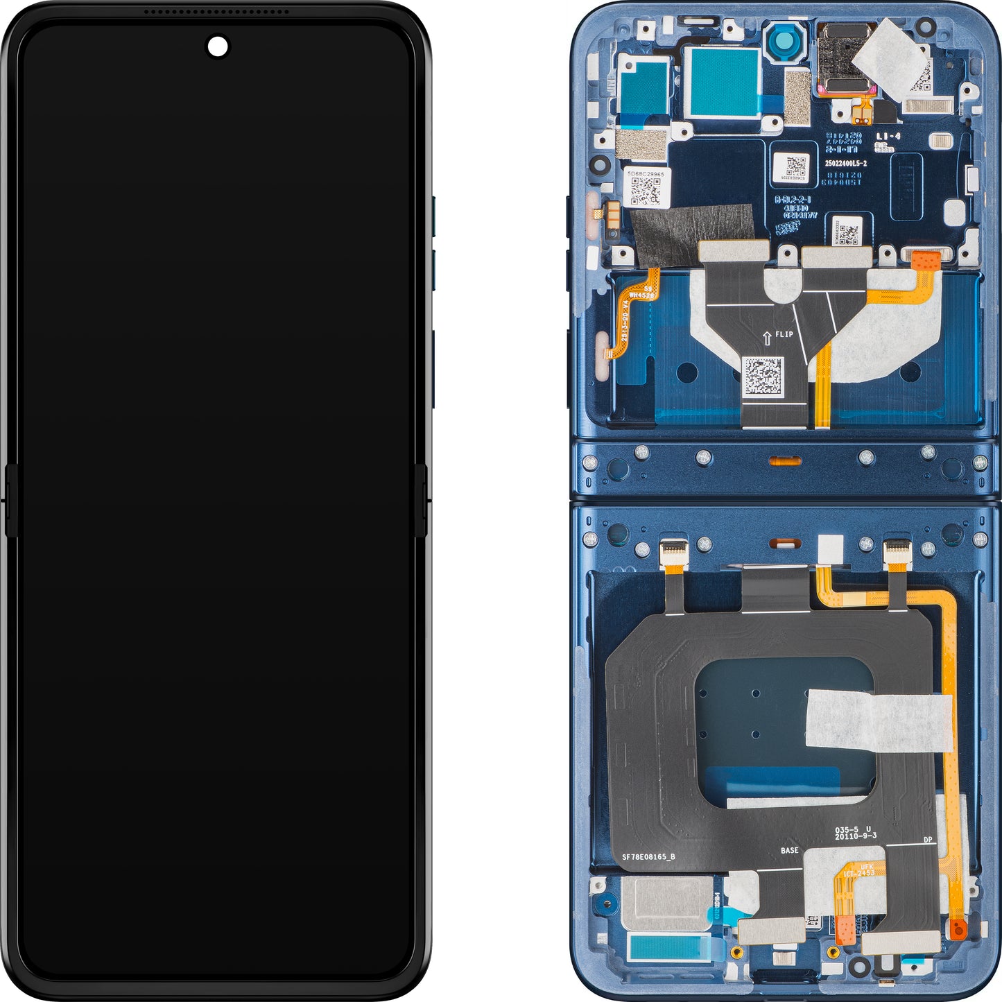 Display med Touchscreen Motorola Razr 2025 / Razr 60, med Ram, Sub Inner, Marinblå (Gibraltar Sea), Service Pack 5D68C29965