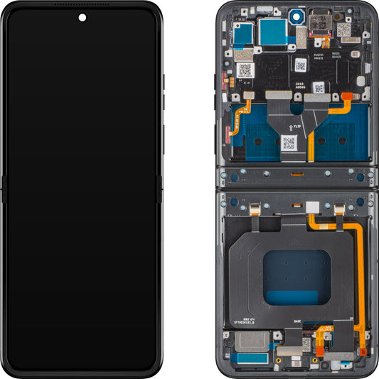 Display med Touchscreen Motorola Razr 2024 / Razr 50, med Ram, Under Inner, Grå (Steel Wool), Service Pack 5D68C24806