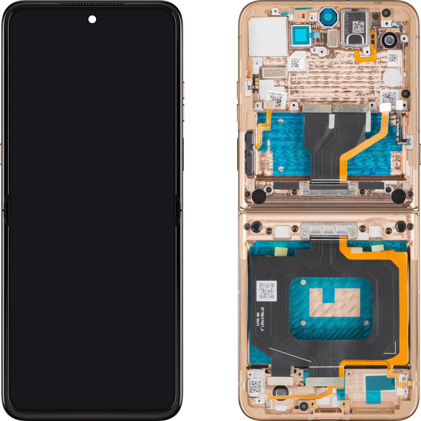 Display med Touchscreen Motorola Razr 60 Ultra, med Ram, Under Inner, Beige (Mountain Trail), Service Pack 5D68C30087