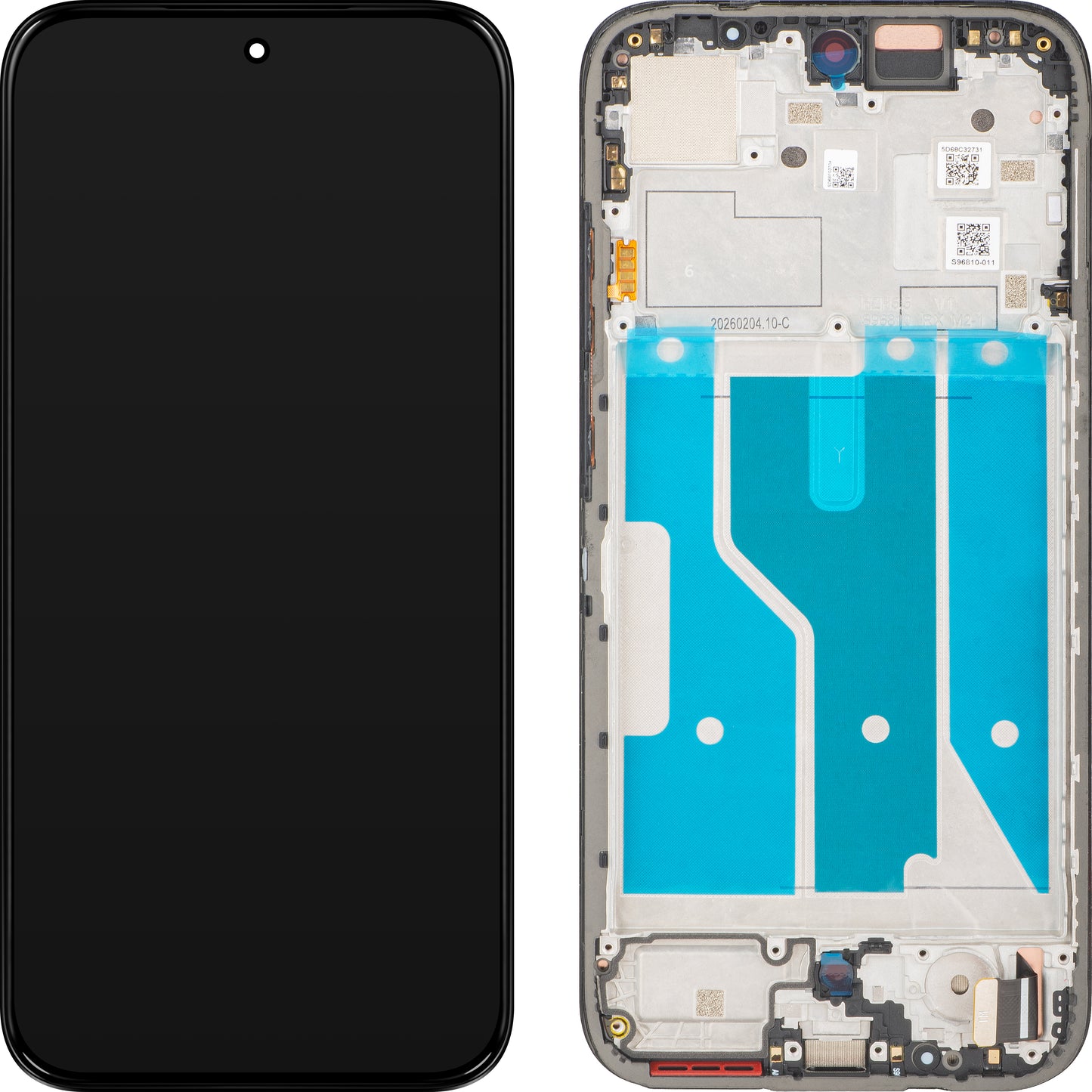 Touchscreen-display Motorola Moto G87, med ram, svart, Service Pack 5D68C32731