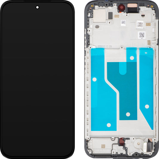 Touchscreen-display Motorola Moto G77 / G67, med ram, svart (Pantone Black Olive), Swap 5D68C32013