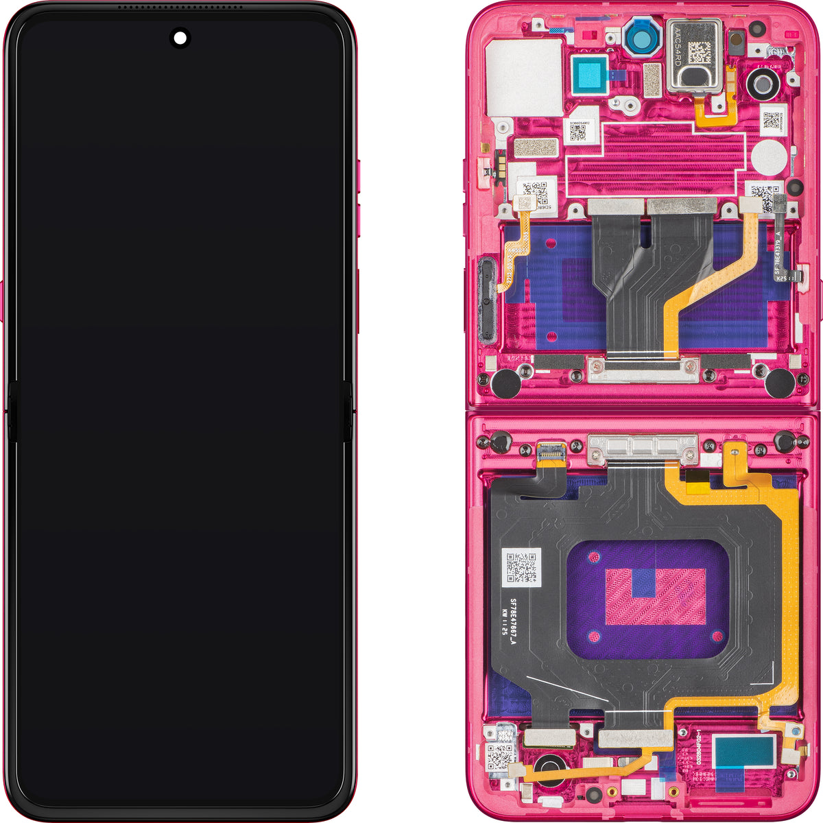 Display med Touchscreen Motorola Razr 60 Ultra, med Ram, Under Inner, Magenta (Pantone Cabaret), Service Pack 5D68C29902