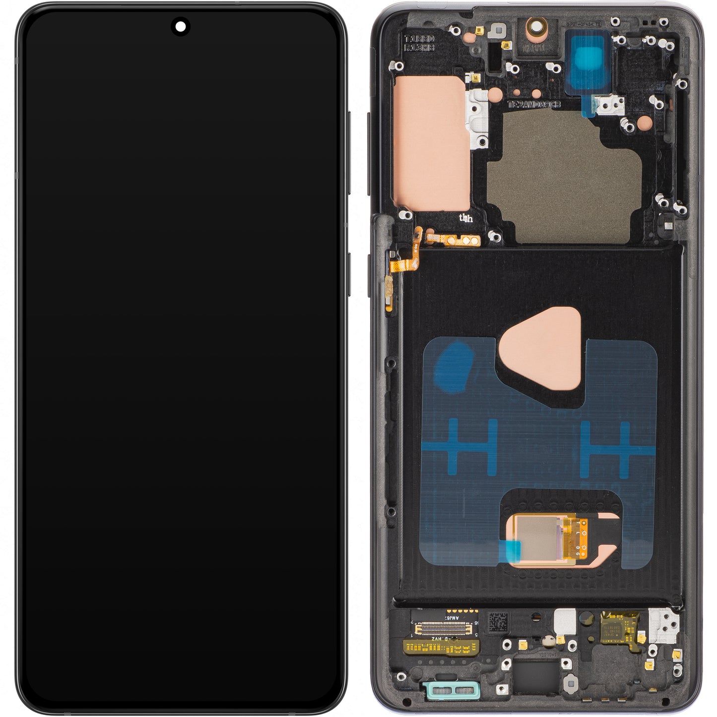 Display med Touchscreen MP kompatibel med Samsung Galaxy S21+ 5G G996, med Ram, OLED-version, Svart