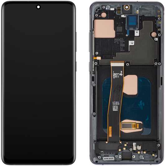 Display med Touchscreen MP kompatibel med Samsung Galaxy S20 Ultra G988, med Ram, OLED-version, Svart