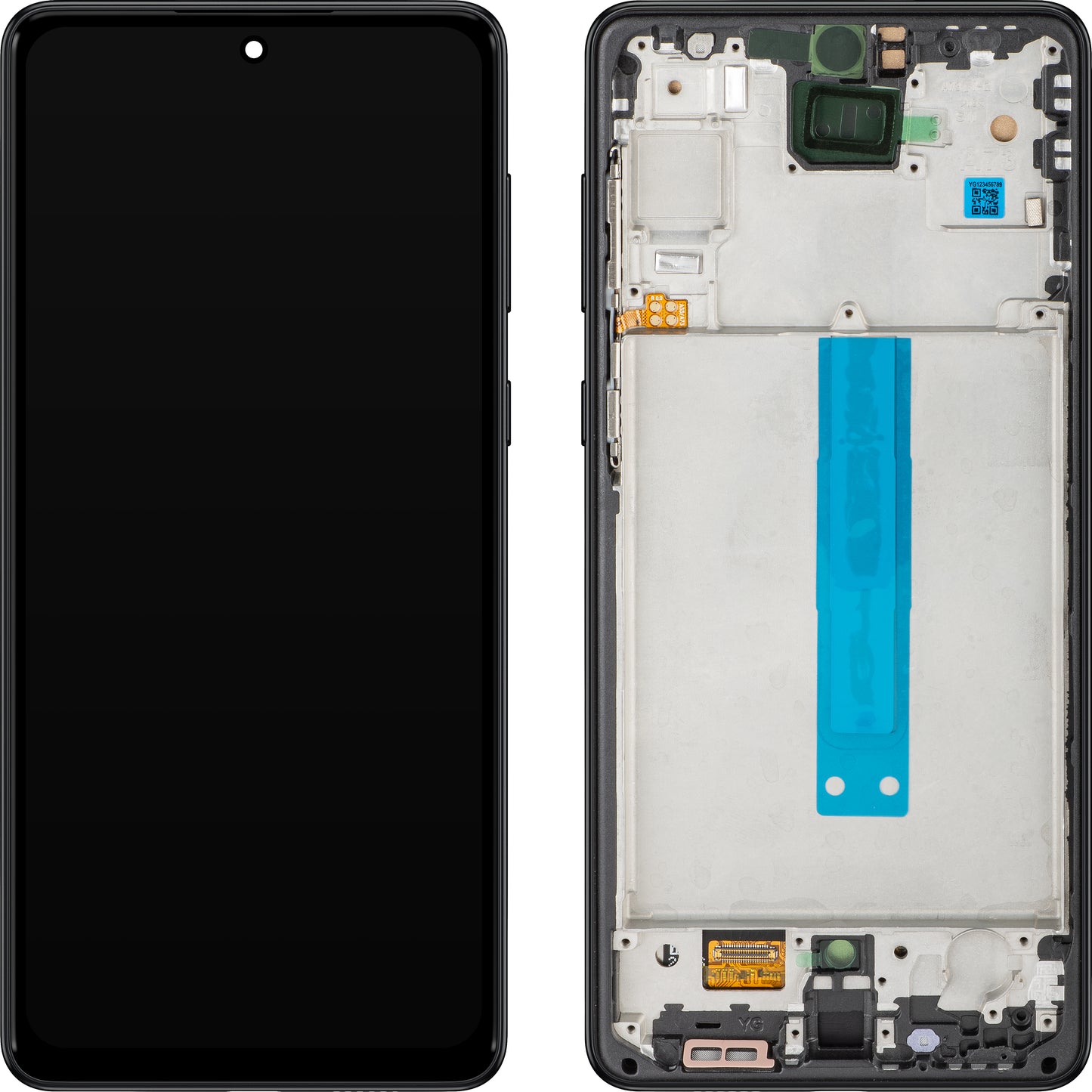 MP Touchscreen Display compatible with Samsung Galaxy A73 5G A736, with Frame, Black