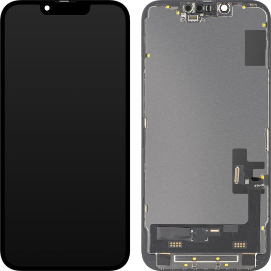 Display med Touchscreen MP kompatibel med Apple iPhone 14, med Ram, Soft OLED IC Movable FHD-version, Svart
