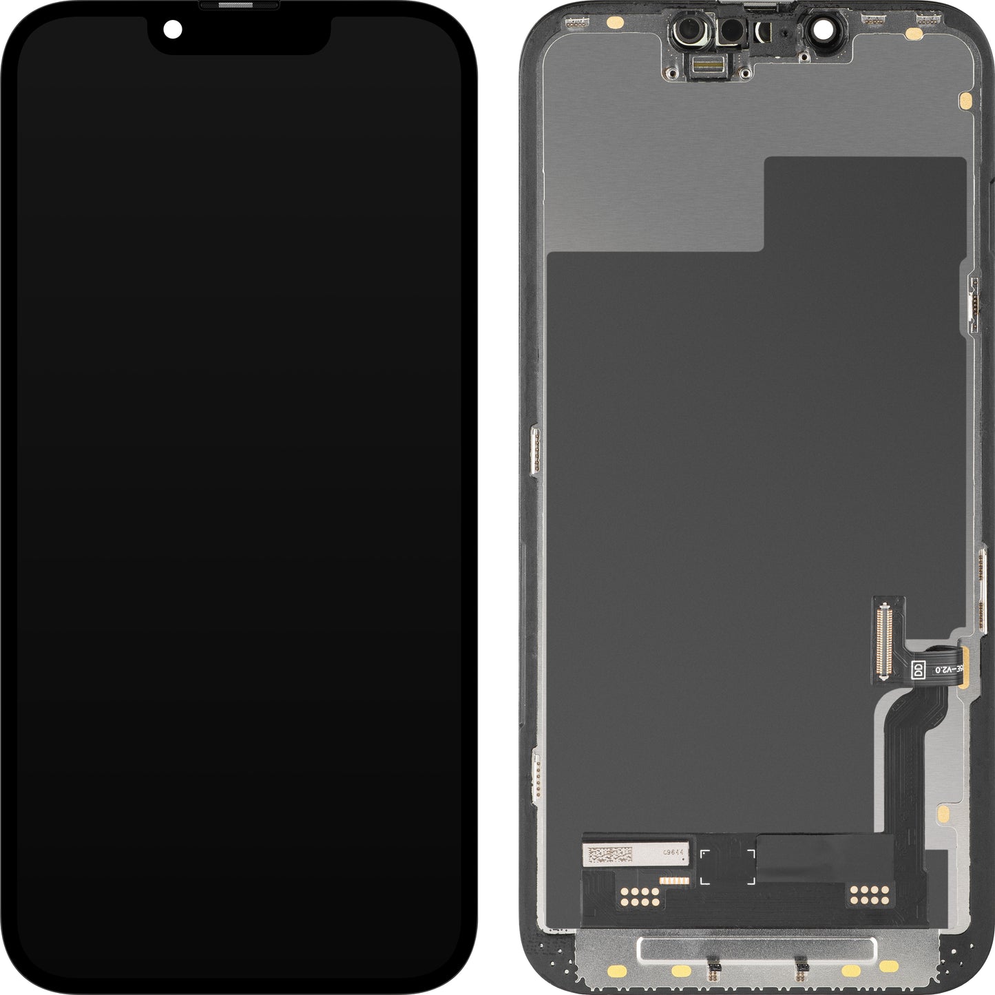 Display med MP Touchscreen kompatibel med Apple iPhone 13, med ram, Soft OLED IC Movable FHD-version, Svart