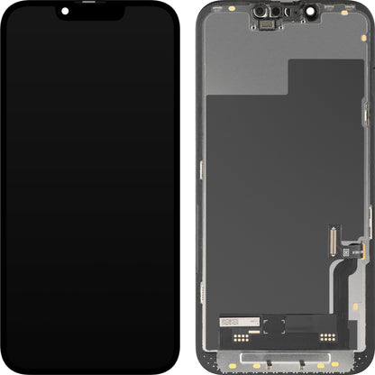 Display med MP Touchscreen kompatibel med Apple iPhone 13, med ram, Soft OLED IC Movable FHD-version, Svart