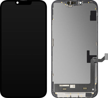 Display med MP Touchscreen kompatibel med Apple iPhone 14 Plus, med Ram, Soft OLED FHD IC Movable-version, Svart