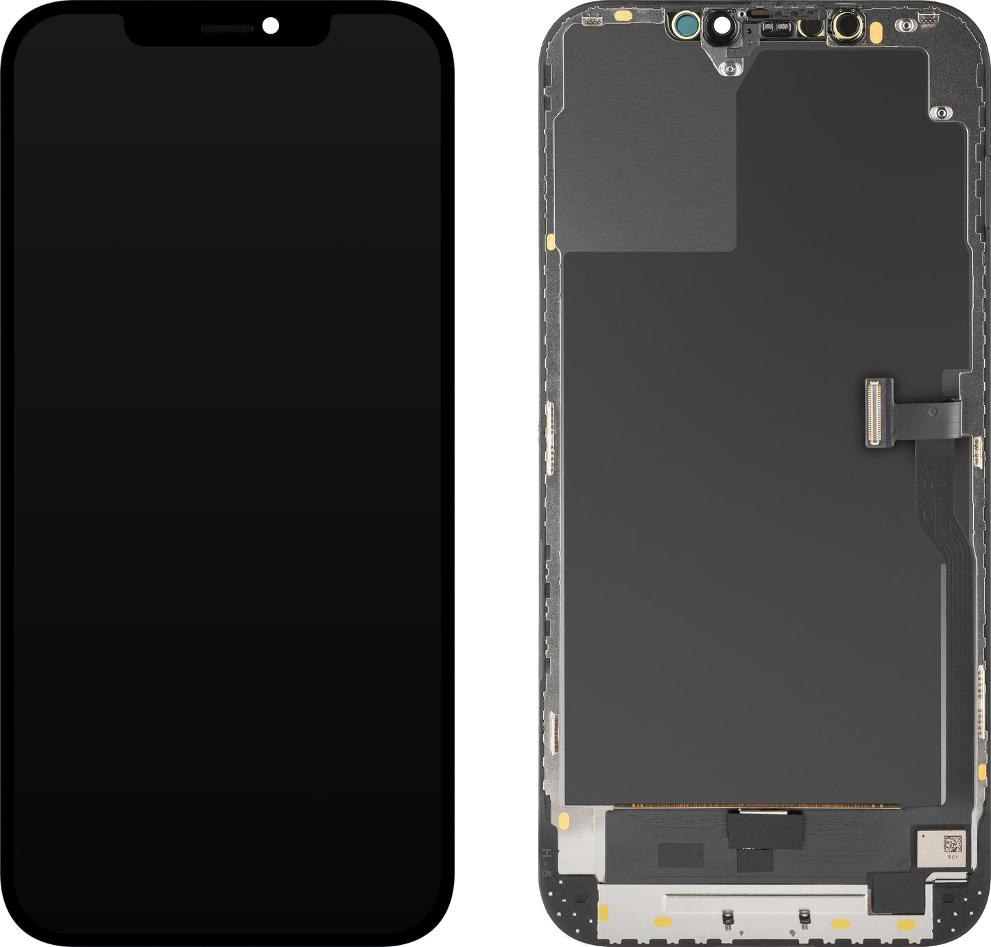 Display med Touchscreen MP kompatibel med Apple iPhone 12 Pro Max, med Ram, OLED Diagnostic Version, Svart