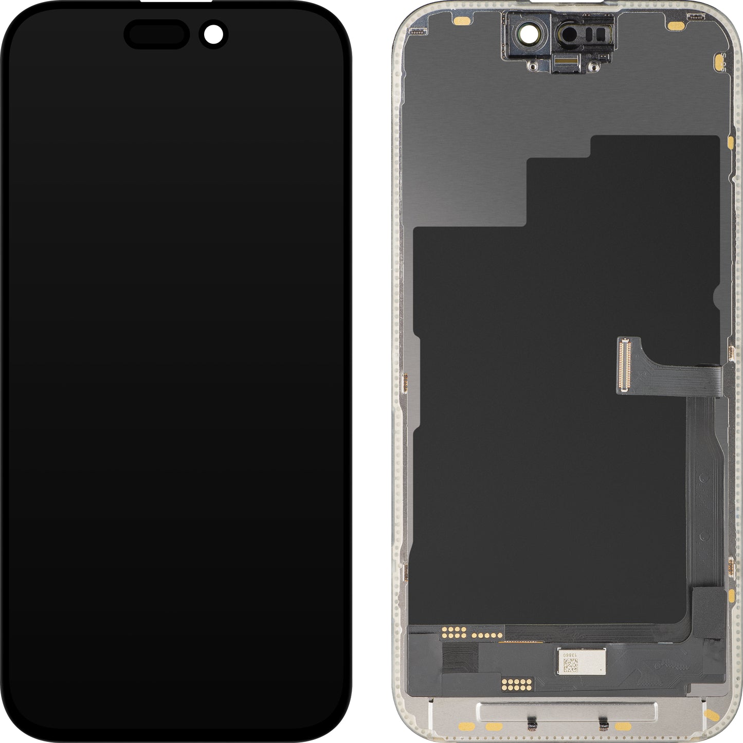 Display med MP Touchscreen kompatibel med Apple iPhone 15 Pro, med Ram, OLED FHD Diagnostic Version, Svart