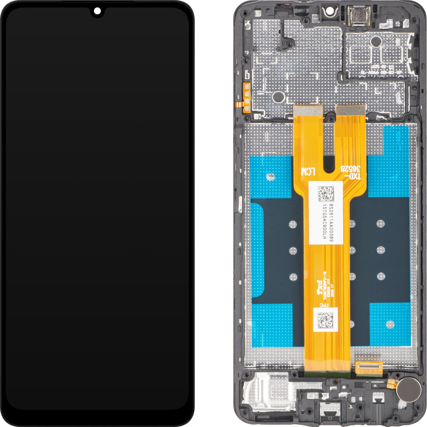 MP Touchscreen-display kompatibelt med Samsung Galaxy A06 5G A066, med ram, svart
