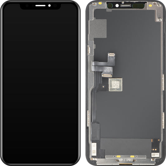 MP Touchscreen-display kompatibelt med Apple iPhone 11 Pro, med ram, OLED FHD IC Movable-version, svart