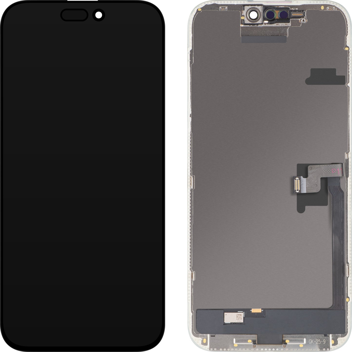 MP Touchscreen-display kompatibelt med Apple iPhone 16 Pro Max, med ram, OLED FHD IC flyttbar version, svart, swap