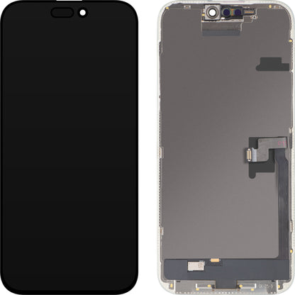 MP Touchscreen-display kompatibelt med Apple iPhone 16 Pro Max, med ram, OLED FHD IC flyttbar version, svart, swap