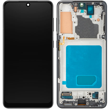 MP Touchscreen-display kompatibelt med Samsung Galaxy S21 5G G991, med ram, svart