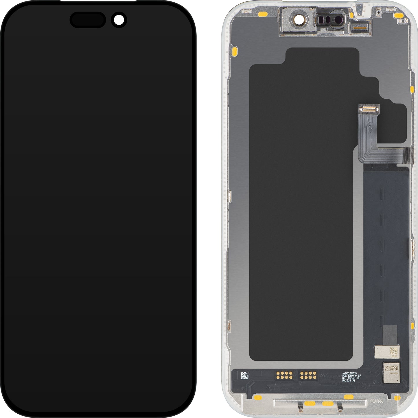 MP Touchscreen-display kompatibelt med Apple iPhone 17 Pro, med ram, OLED FHD 120Hz diagnostik mjukvaruversion, svart