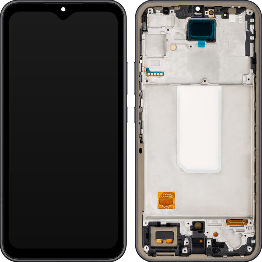 MP Touchscreen-display kompatibelt med Samsung Galaxy A34 A346, med ram, OLED-version, svart, byte
