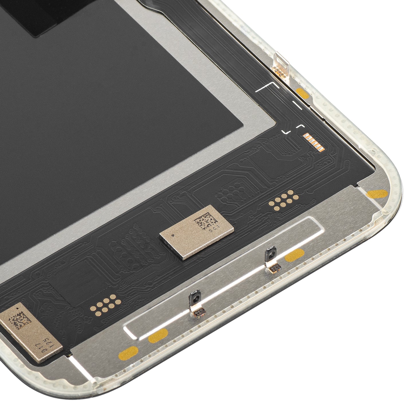 Display med MP Touchscreen kompatibel med Apple iPhone 15 Pro, med Ram, Soft OLED IC Movable 120Hz FHD-version, Svart
