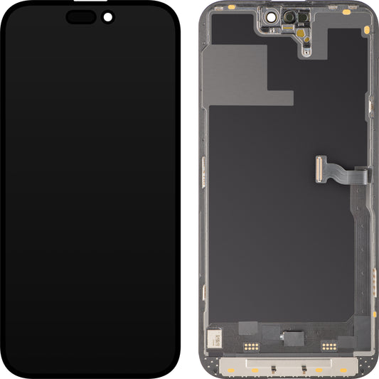 Display med Touchscreen MP kompatibel med Apple iPhone 14 Pro, med Ram, Soft OLED 120Hz FHD Diagnostic Version, Svart, Swap