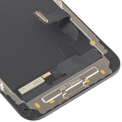 MP Touchscreen-display kompatibelt med Apple iPhone 12 mini, med ram, OLED FHD IC Movable-version, svart
