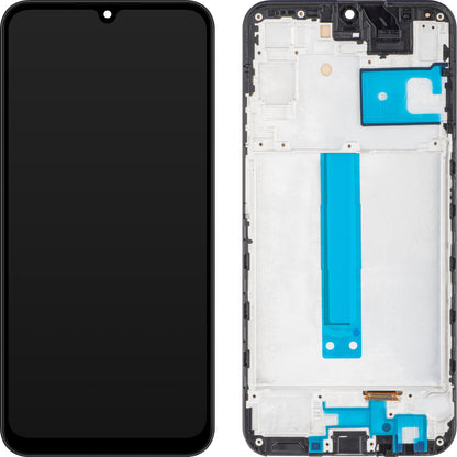 Pekskärm MP-display kompatibel med Samsung Galaxy A25 A256, med ram, svart