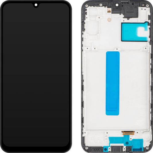 MP Touchscreen Display kompatibel med Samsung Galaxy A25 A256, med ram, OLED-version, Svart