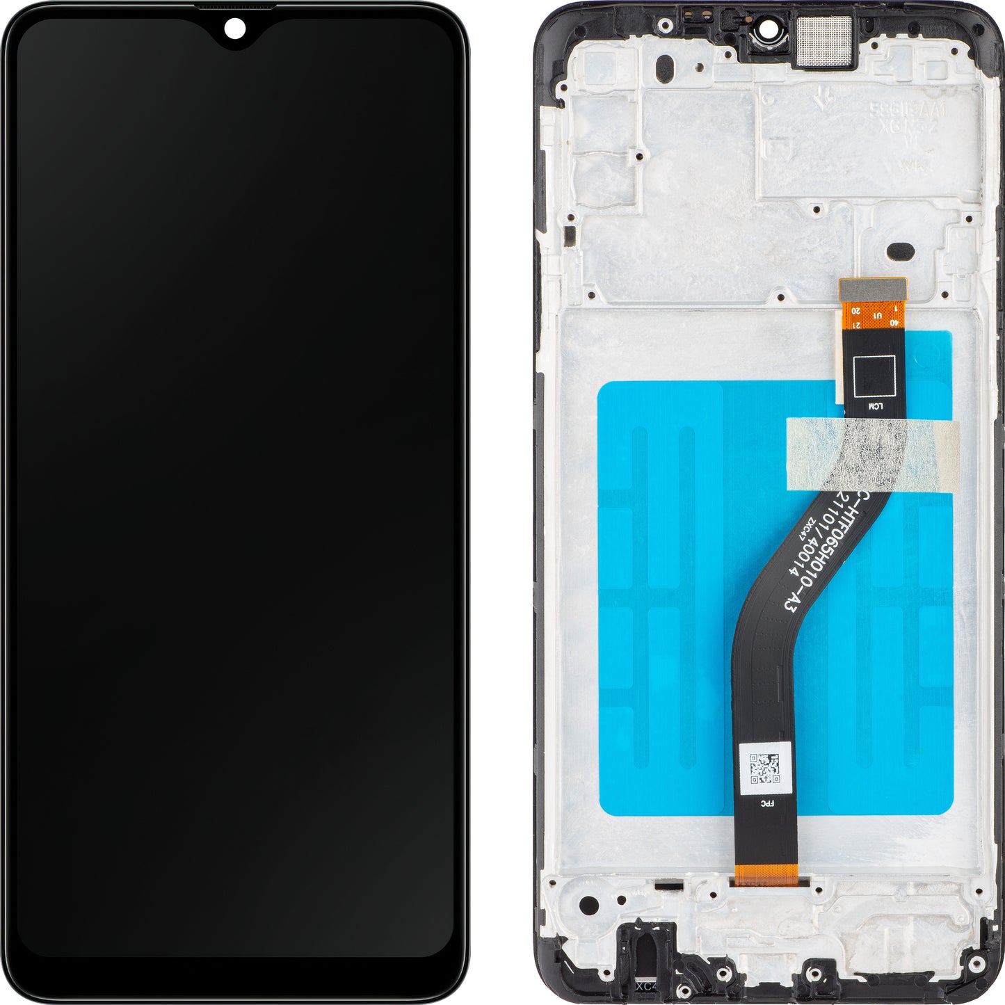 MP Touchscreen Display kompatibel med Samsung Galaxy A20s A207, med ram, svart 