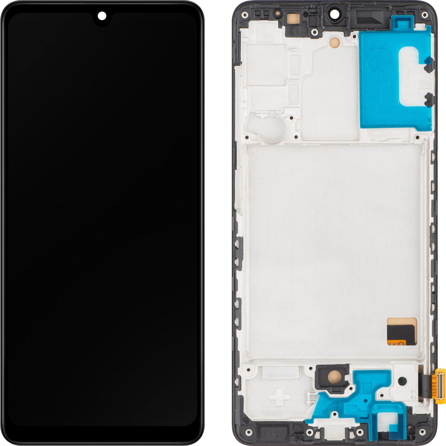 MP Touchscreen Display kompatibel med Samsung Galaxy A41 A415, med ram, svart 