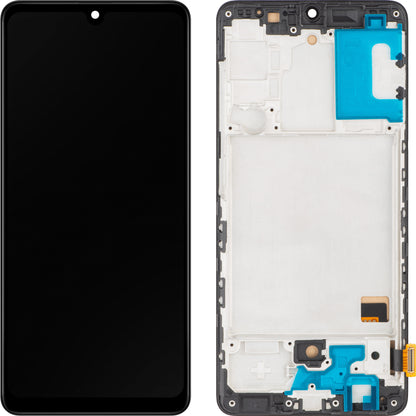 MP Touchscreen Display kompatibel med Samsung Galaxy A41 A415, med ram, svart 