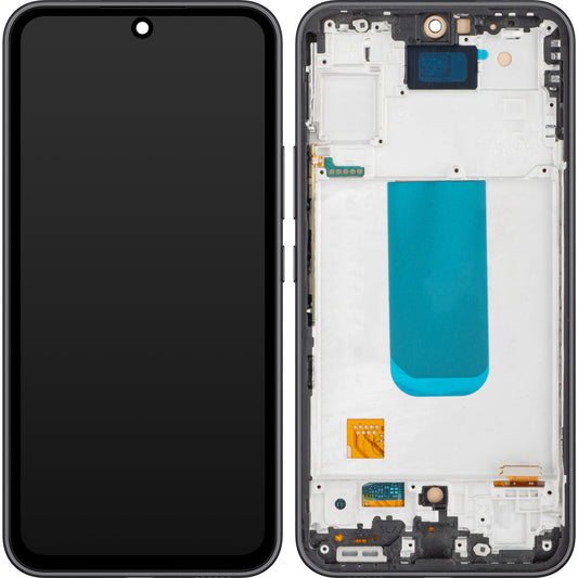 MP Touchscreen Display kompatibel med Samsung Galaxy A54 A546, med ram, svart (Graphite) 