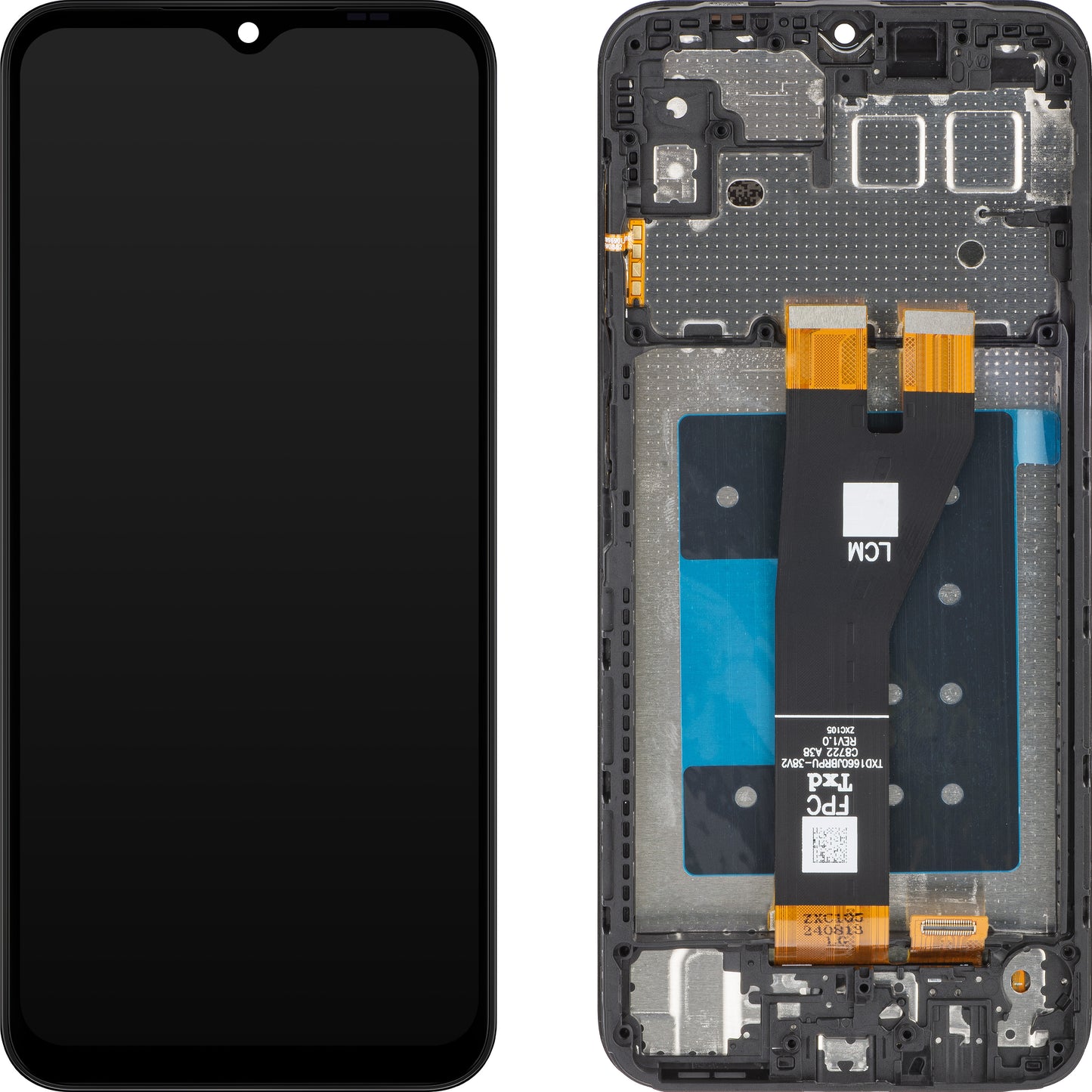 MP Touchscreen Display kompatibel med Samsung Galaxy A14 5G A146, med ram, Svart 