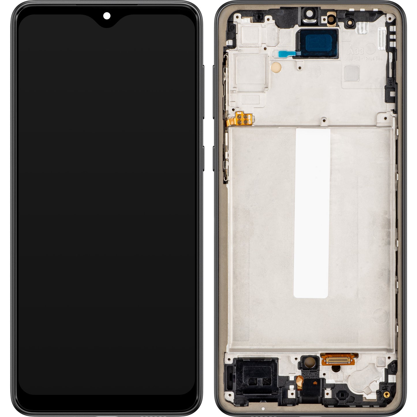 MP Touchscreen Display kompatibel med Samsung Galaxy A33 5G A336, med ram, OLED-version, Svart 