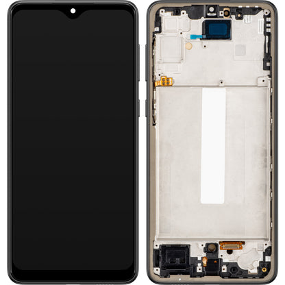 MP Touchscreen Display kompatibel med Samsung Galaxy A33 5G A336, med ram, OLED-version, Svart 