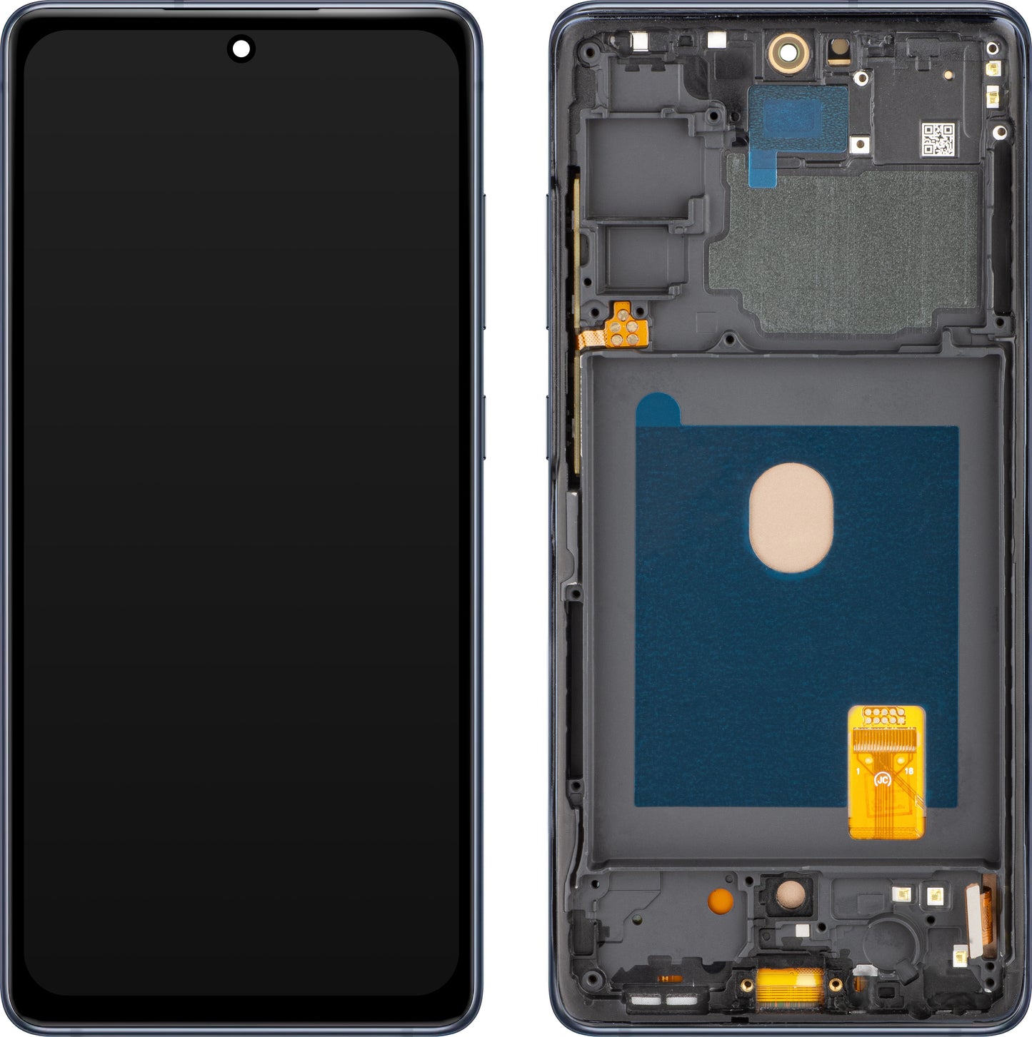 MP Pekskärm kompatibel med Samsung Galaxy S20 FE G780, med ram, OLED-version, marinblå 