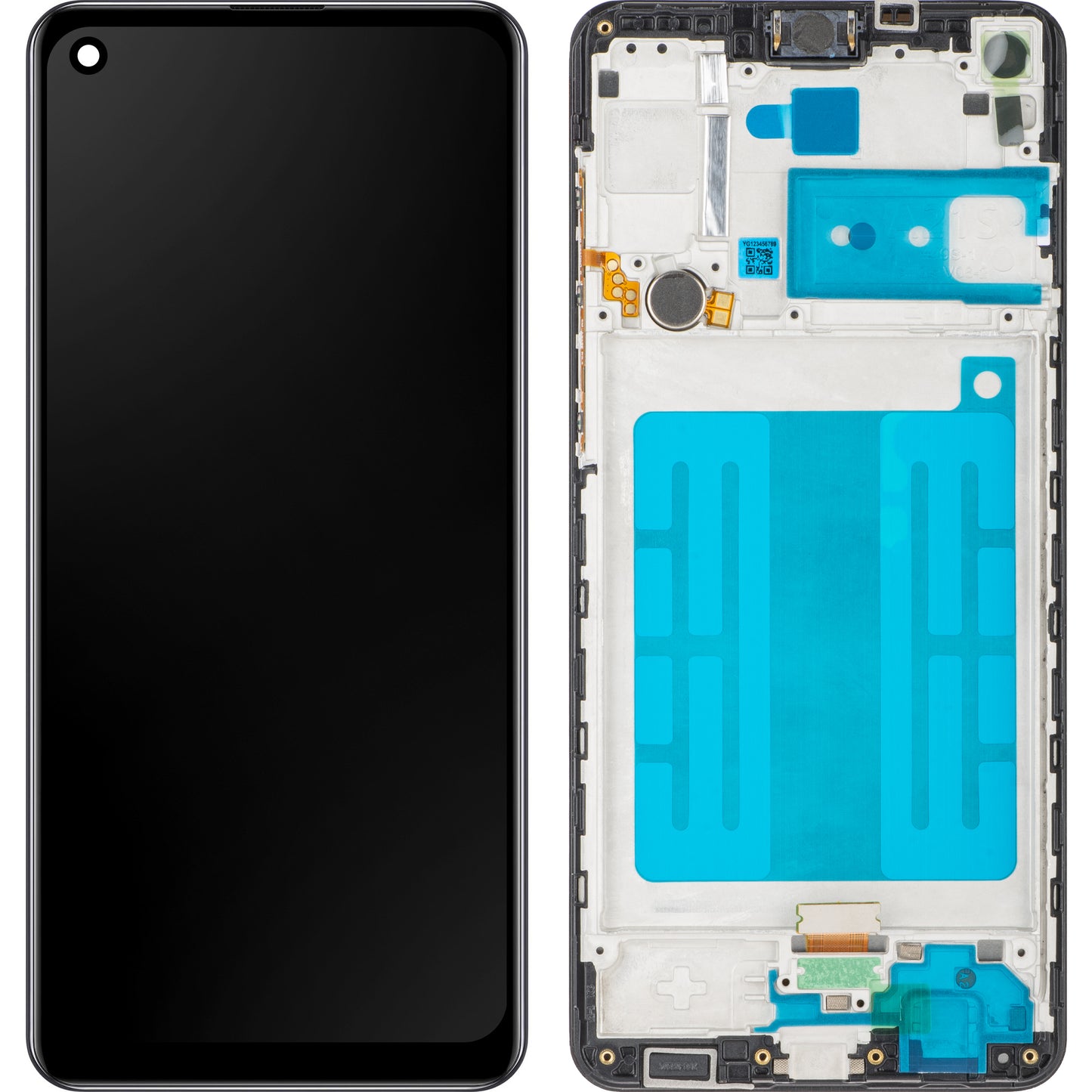 MP Touchscreen Display kompatibel med Samsung Galaxy A21s A217, med ram, svart 