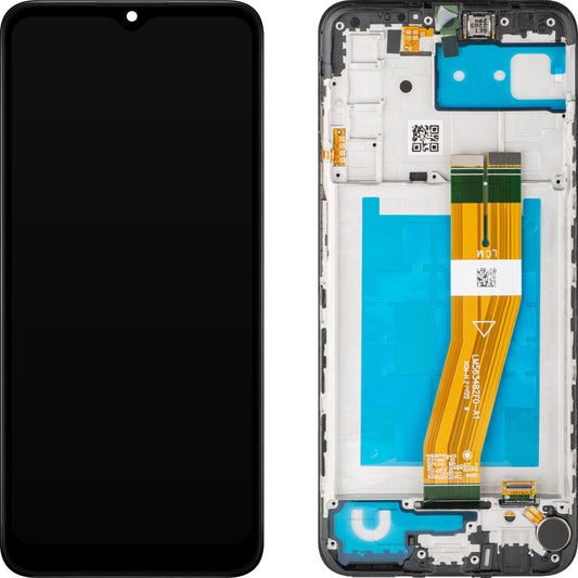 Pekskärm MP Display med pekskärm kompatibel med Samsung Galaxy A03s A037, med ram, F-version, Svart 