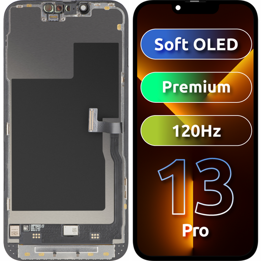 Display med MP Touchscreen kompatibel med Apple iPhone 13 Pro, med Ram, Premiumversion Soft OLED FHD 120Hz, Svart