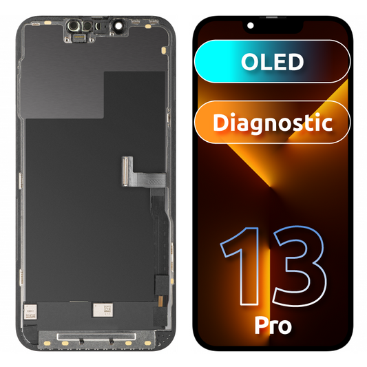 Display med Touchscreen MP kompatibel med Apple iPhone 13 Pro, med Ram, OLED FHD Diagnostic Version, Svart