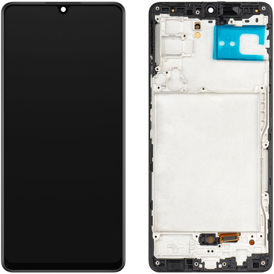 MP Touchscreen Display kompatibel med Samsung Galaxy A42 5G A426, med ram, OLED-version, Svart 