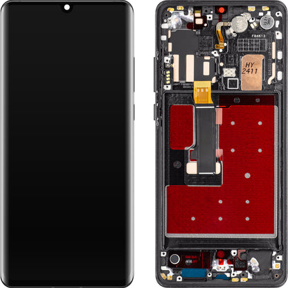 MP Pekskärm kompatibel med Huawei P30 Pro, med ram, OLED-version, Svart 