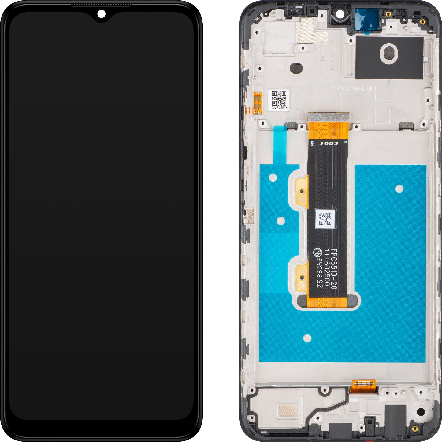 Touchscreen-display Nokia G22, med ram, svart, Service Pack 70101326H001